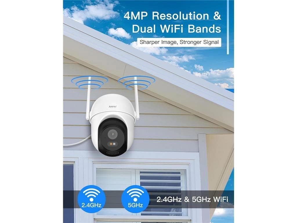 Camera supraveghere Arenti, 2.5K, 4 MP, dome, wireless 2.4/5 GHz, microSD max 128 GB, exterior, audio bidirectional, compatibil Alexa si Google Assistant, pan si tilt, "OP1" — miniatură