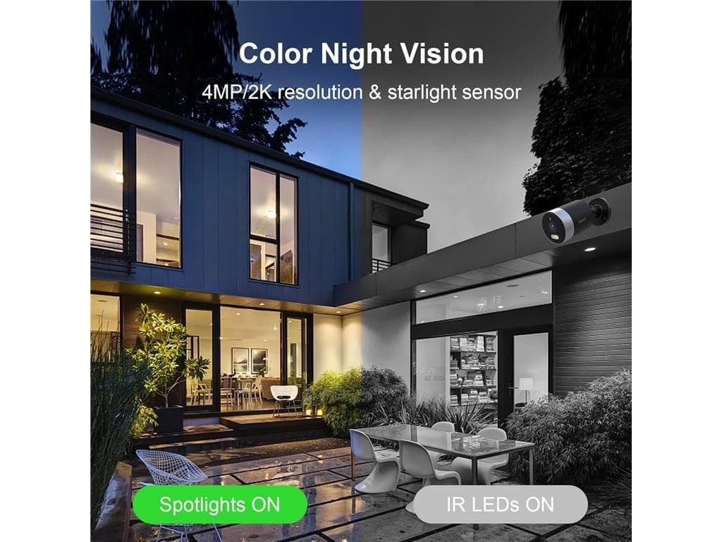 Camera supraveghere Arenti, 4MP ultra HD, bullet, wireless, exterior, night vision 10m, audio bidirectional, compatibil Alexa si Google Assistant, "OUTDOOR1" — miniatură