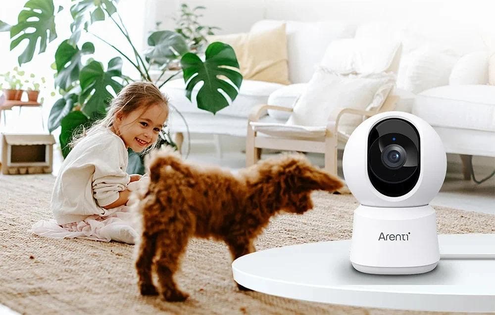 Camera supraveghere Arenti, 2.5K, 4 MP, mini, wireless 2.4 GHz, 5 GHz, stocare in cloud optional, card MicroSD max 128 GB, interior, audio bidirectional, compatibil Alexa si Google Assistant, 355grade pan si tilt, "P2Q" — miniatură