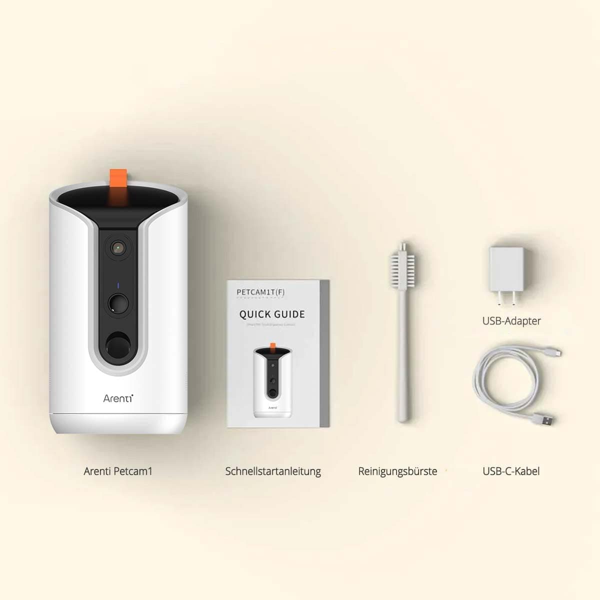 Camera supraveghere Arenti, 2K, 3MP, pentru animale de casa, cu dispenser de boabe, wireless 2.4/5 GHz, microSD max 256GB, detectie miscare si latrat, night vision 10m, audio bidirectional, pan si tilt, "PETCAM1T" — miniatură