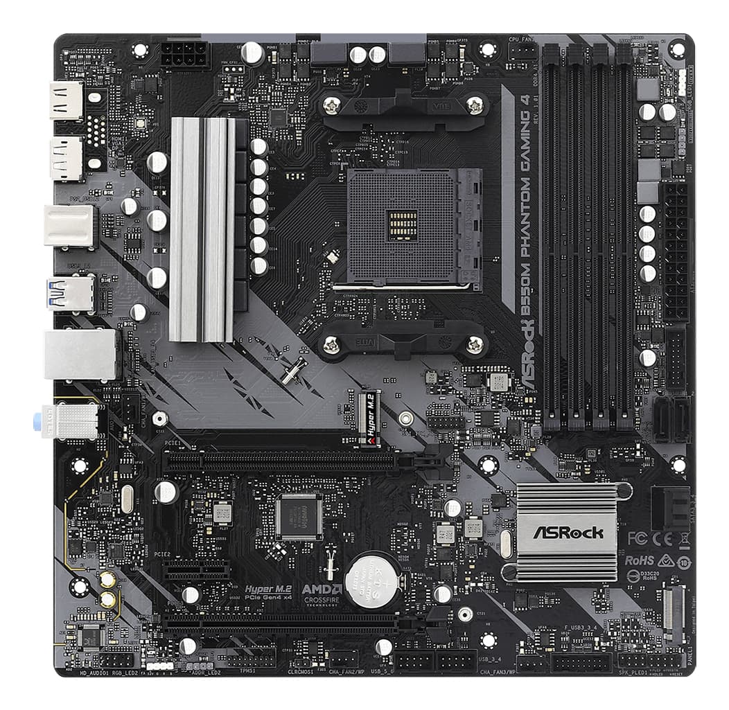 Placa de baza Asrock B550M Phantom Gaming 4, AMD B550, socket AM4, mATX "B550M PHANTOM GAMING 4" — miniatură