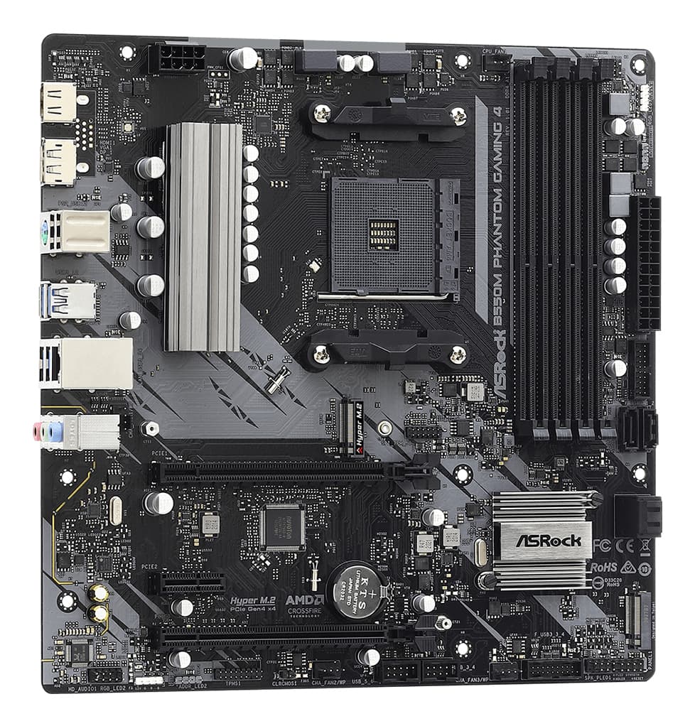 Placa de baza Asrock B550M Phantom Gaming 4, AMD B550, socket AM4, mATX "B550M PHANTOM GAMING 4" — miniatură