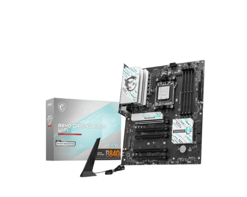 MSI B840 GAMING PLUS WIFI, ATX, Socket AM5, 4x DDR5 , 5x PCIe x16 slot, 2x M.2 slot, 4x USB 2.0, 2x USB 5Gbps, 1x USB 10Gbps, 1x USB 10Gbps Type-C, HDMI, 3Y "B840_GAMING_PLUS_WIFI" — miniatură