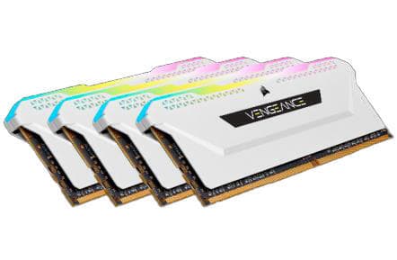Memorie Corsair DDR4 - 32 GB -3200 - CL - 16 - Quad-Kit, RAM (white, CMH32GX4M4E3200C16W, Vengeance RGB PRO SL) "CMH32GX4M4E3200C16W" — miniatură
