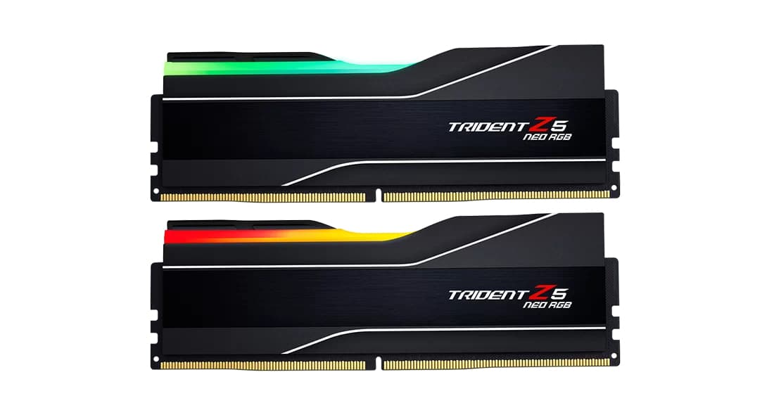 Memorie G.Skill DIMM 96 GB DDR5-5600 (2x 48 GB) dual kit, RAM Negru, Trident Z5 NEO RGB, EXPO "F5-5600J4040D48GX2-TZ5NR" — miniatură