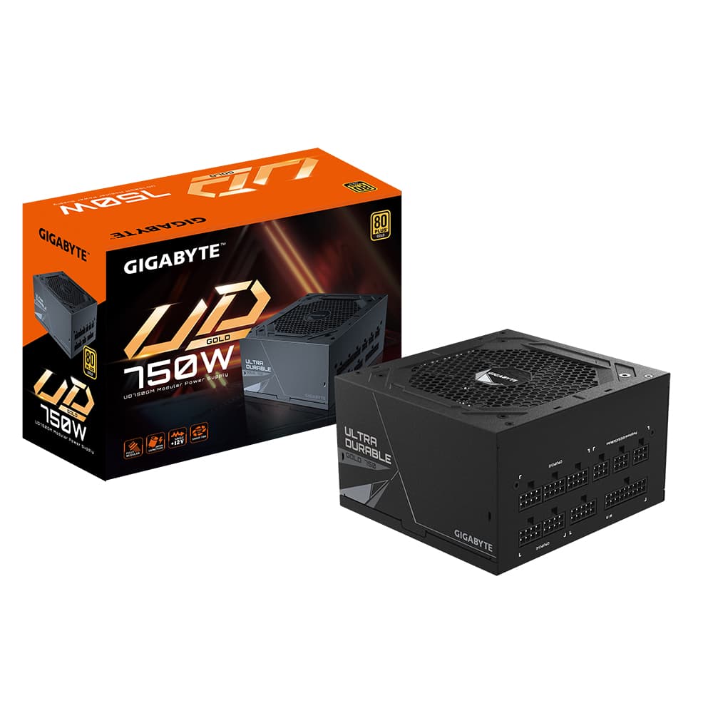 Sursa GIGABYTE GP-UD750GM 750W, PC power supply (black, 4x PCIe, cable management, 750 watts) "GP-UD750GM GEU" — miniatură