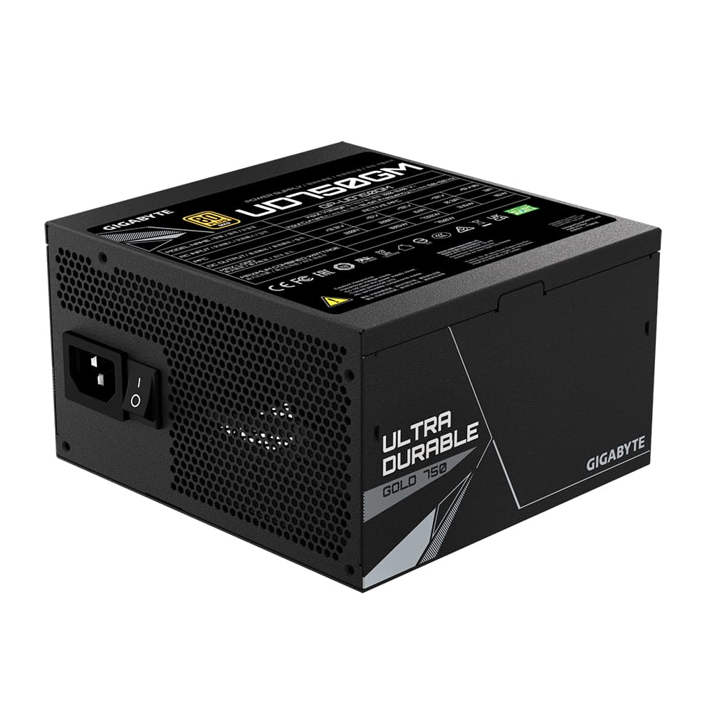 Sursa GIGABYTE GP-UD750GM 750W, PC power supply (black, 4x PCIe, cable management, 750 watts) "GP-UD750GM GEU" — miniatură