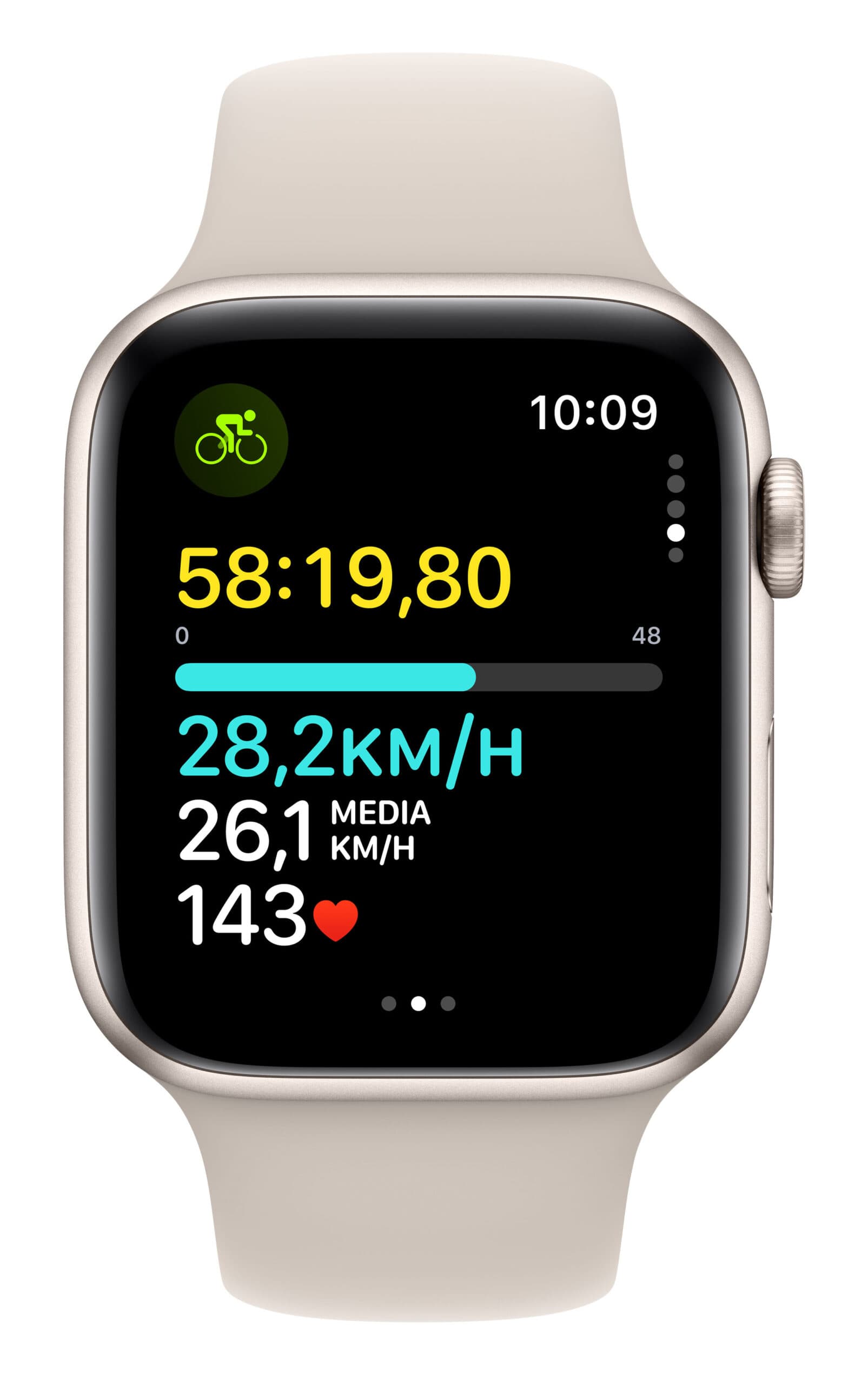 Smartwatch Watch SE GPS 44mm Starlight Aluminium Case with Sport Band S/M Starlight "MRE43" — miniatură