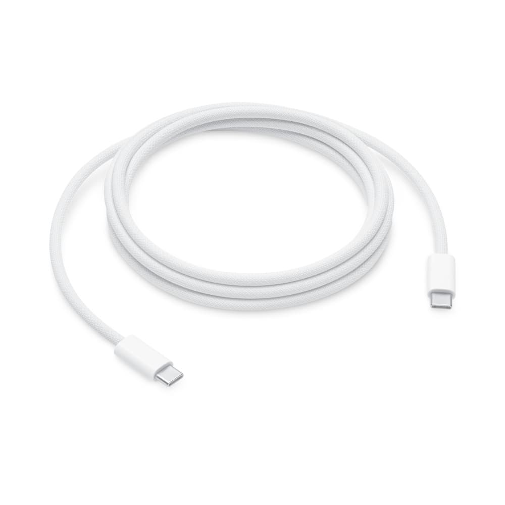 USB 2.0 charging cable, USB-C plug > USB-C plug (white, 2 meters, sleeved, charging with up to 240 watts) "MU2G3"