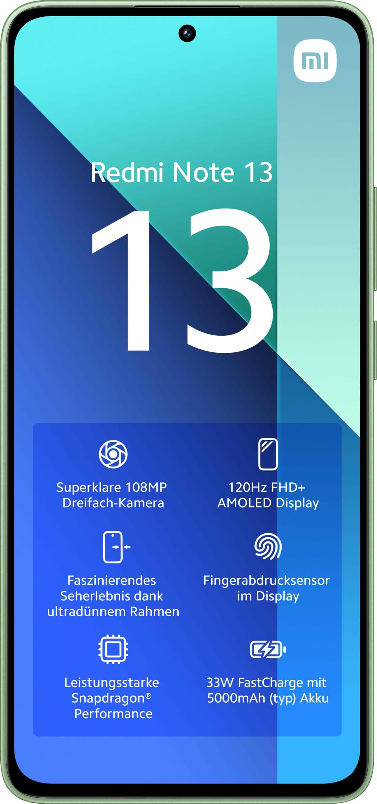 Smartphone Redmi Note 13 128GB 6GB RAM Dual SIM Green "MZB0G66EU" — miniatură