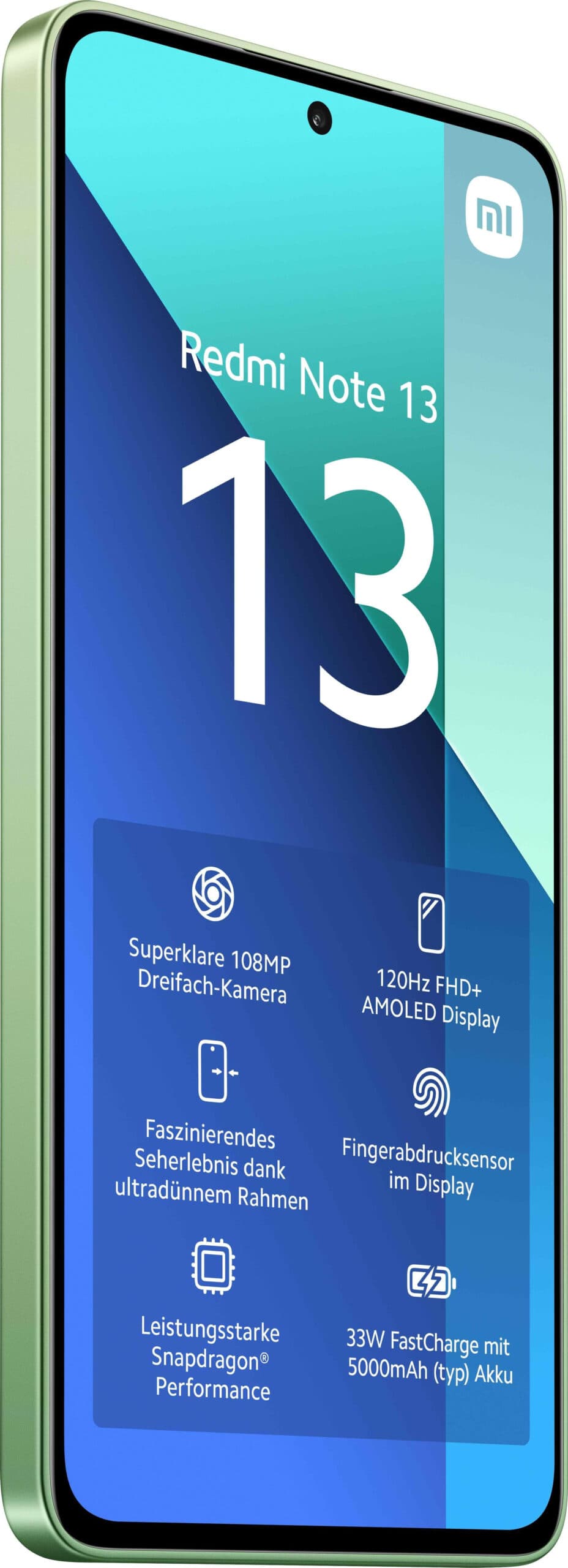 Smartphone Redmi Note 13 128GB 6GB RAM Dual SIM Green "MZB0G66EU" — miniatură