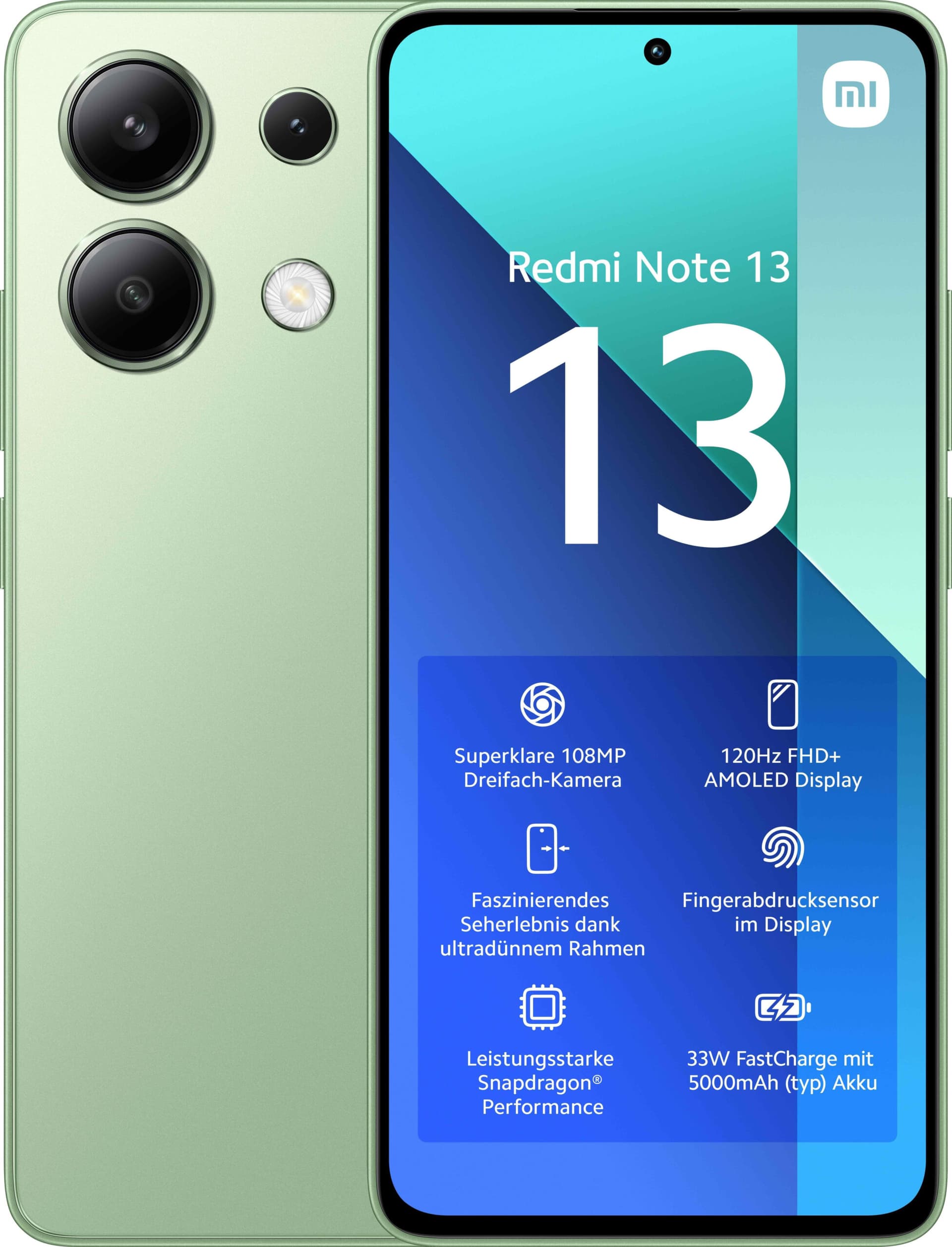 Smartphone Redmi Note 13 128GB 6GB RAM Dual SIM Green "MZB0G66EU"