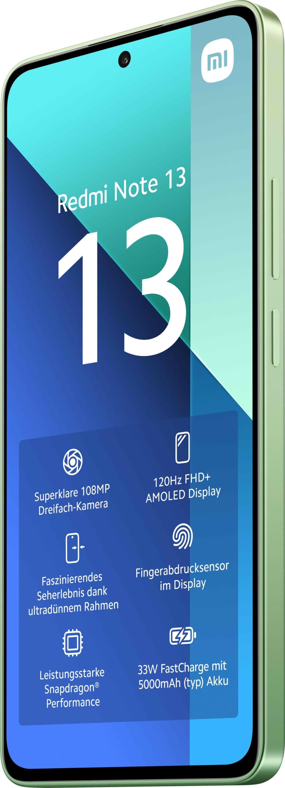 Smartphone Redmi Note 13 128GB 6GB RAM Dual SIM Green "MZB0G66EU" — miniatură
