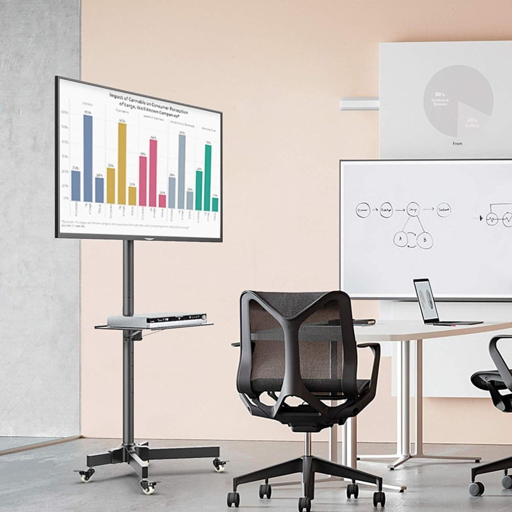 Techly Stativ mobil pentru TV LCD / LED / Plasma 23 - 55 25kg VESA inclinare "VX100730" — miniatură