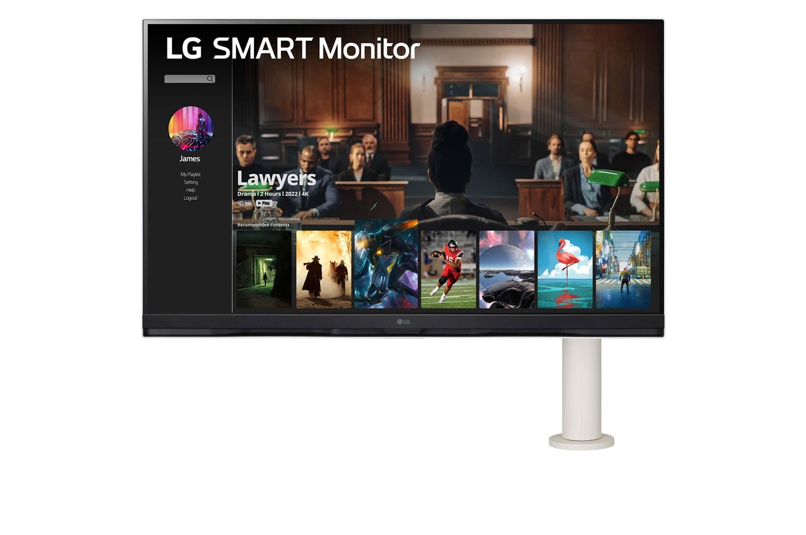 Monitor LED LG 32SQ780S-W - 31.5" | VA | 4K | HDMI, USB-C | G#osniki 2 x 5 W | Pivot, obrot, pochy#, wysokosc | VESA 100 "32SQ780S-W.AEU"