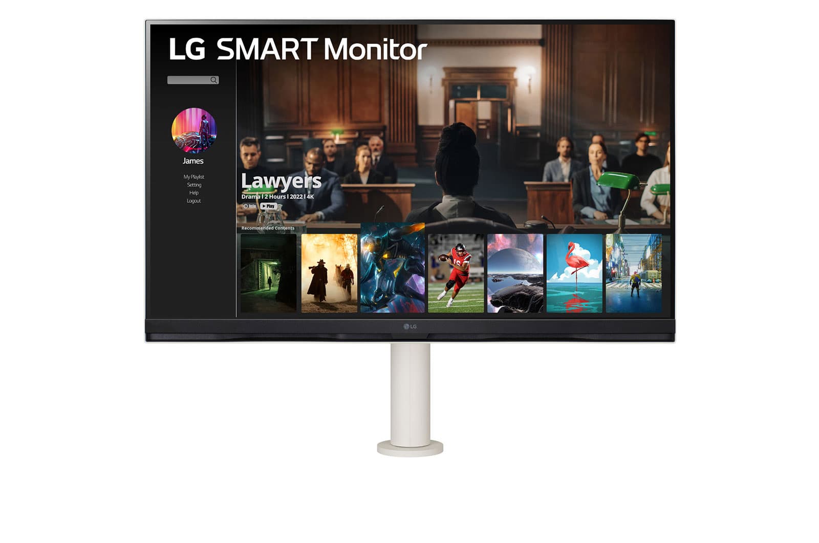 Monitor LED LG 32SQ780S-W - 31.5" | VA | 4K | HDMI, USB-C | G#osniki 2 x 5 W | Pivot, obrot, pochy#, wysokosc | VESA 100 "32SQ780S-W.AEU" — miniatură