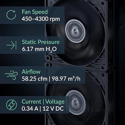 Ventilator Arctic "P9 Max", 92mm, 450-4300 RPM, FDB, 98.97 cfm, 4pin, negru, "ACFAN00300A" - 4895213705035 — miniatură