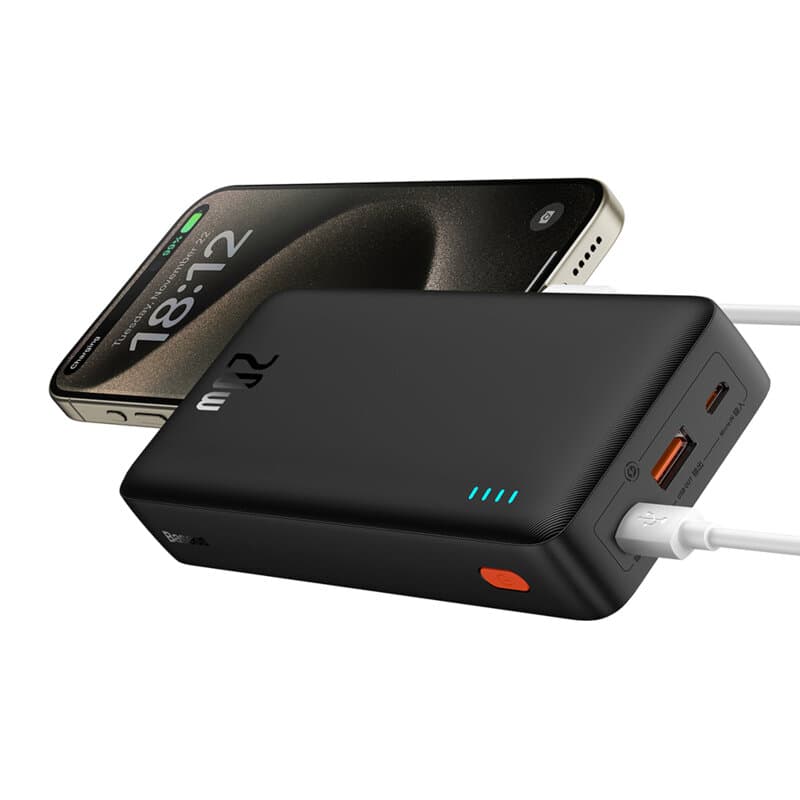 POWER BANK Baseus Airpow, 20000mAh, 20W, 1 x USB; 1 x USB Type-C input/output, total 3A, include cablu USB la USB Type-C de 50cm, negru, "P10022804113-00" - 6932172648718 — miniatură
