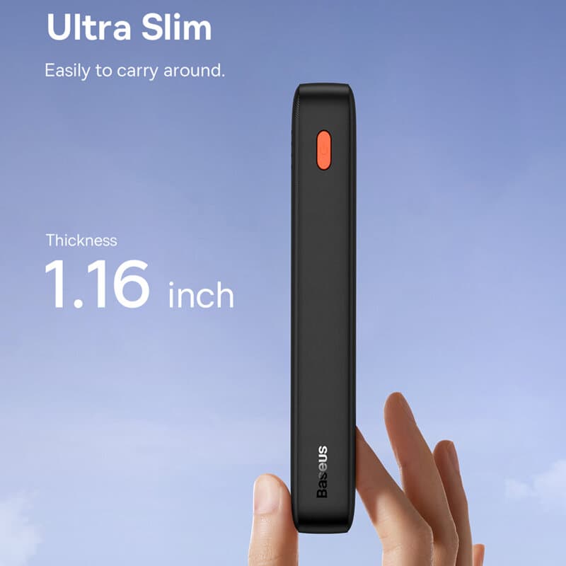 POWER BANK Baseus Airpow, 20000mAh, 20W, 1 x USB; 1 x USB Type-C input/output, total 3A, include cablu USB la USB Type-C de 50cm, negru, "P10022804113-00" - 6932172648718 — miniatură