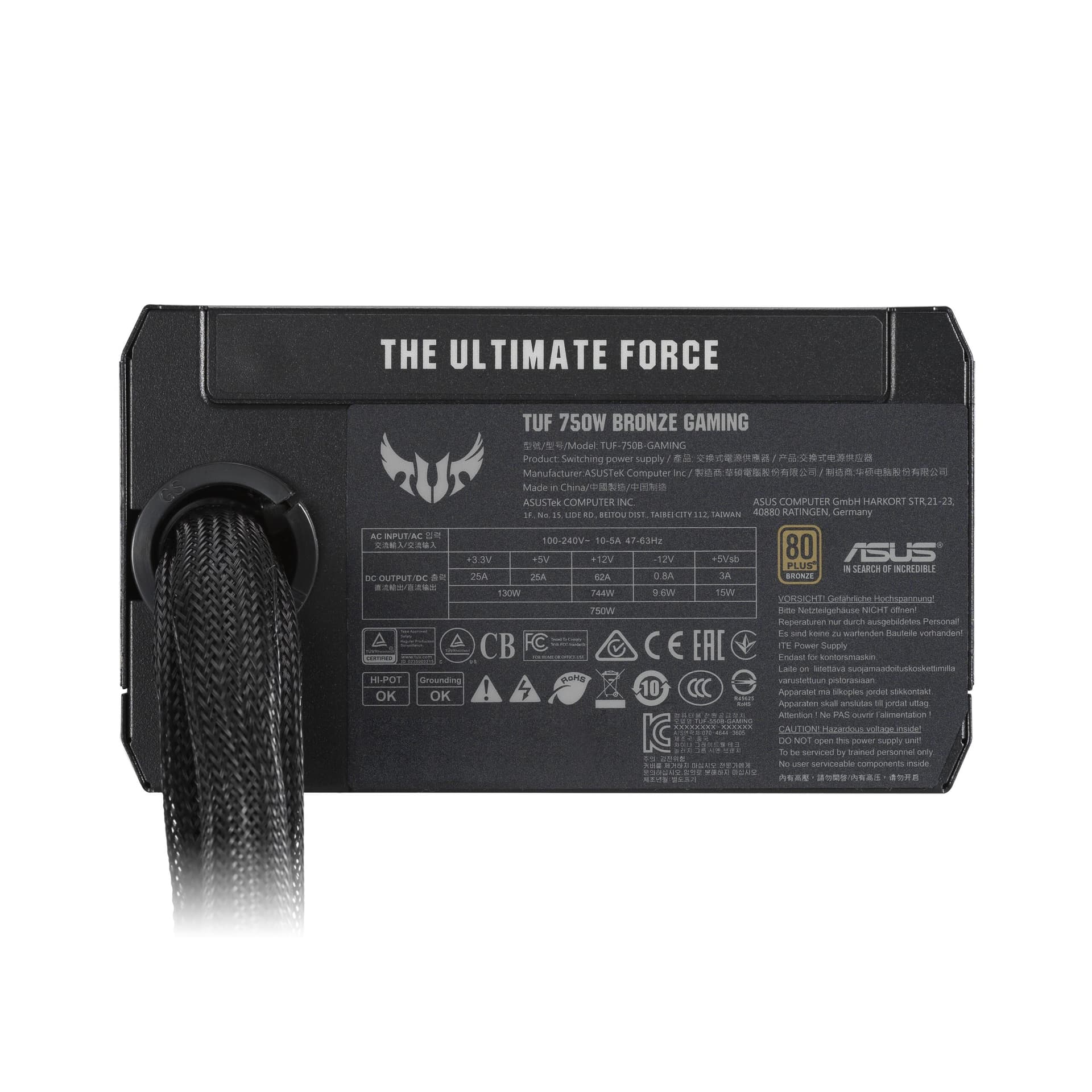 Sursa TUF-GAMING-750B power supply unit 750 W 20+4 pin ATX ATX Black "90YE00D0-B0NA00" — miniatură