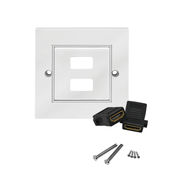 PRIZA de perete LOGILINK, HDMI x 2, cupla (M/M), alb, "AH0018" — miniatură