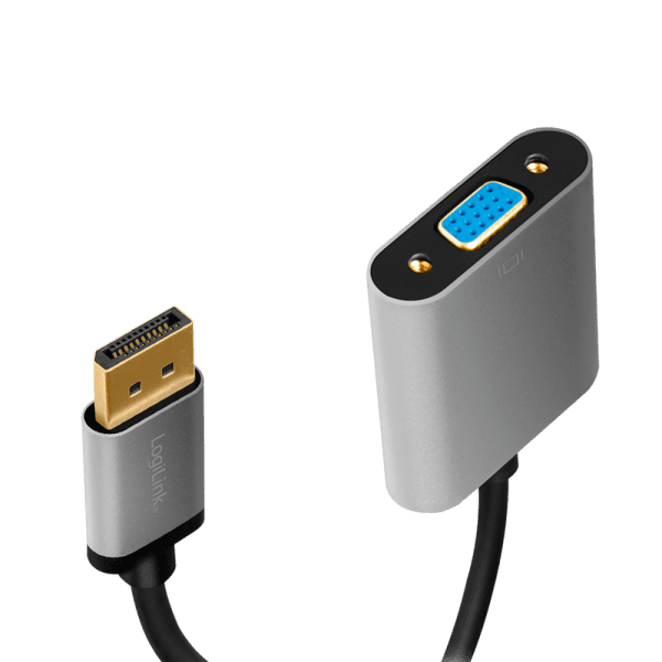CABLU video LOGILINK, DisplayPort (T) la DisplayPort (T) 1.4, 1m, conectori auriti, rezolutie maxima 8K (7680 x 4320) la 60 Hz, aluminiu, triplu ecranaj, negru-gri, "CDA0109" — miniatură