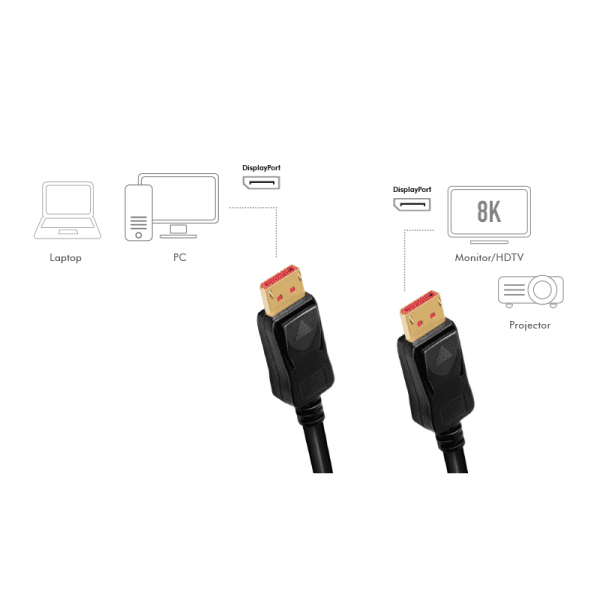 CABLU video LOGILINK, DisplayPort (T) la DisplayPort (T) 1.4, 10m, amplificare, conectori auriti, rezolutie maxima 8K (7680 x 4320) la 60 Hz, plastic, triplu ecranaj, negru, "CDV0100" — miniatură