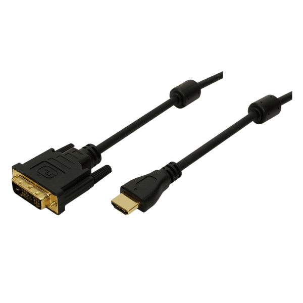 CABLU video LOGILINK, HDMI (T) la DVI-D SL (T), 5m, conectori auriti, rezolutie maxima Full HD (1920 x 1200) la 60 Hz, bidirectional, plastic, dublu ecranaj, negru, "CH0015"