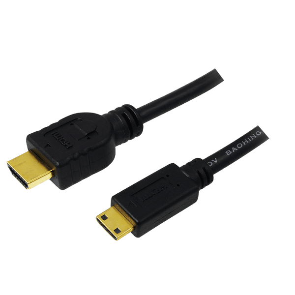 CABLU video LOGILINK, mini(C) HDMI (T) la HDMI (T) 1.4, 2m, conectori auriti, rezolutie maxima 4K (3840 x 2160) la 30 Hz, plastic, triplu ecranaj, negru, "CH0023"