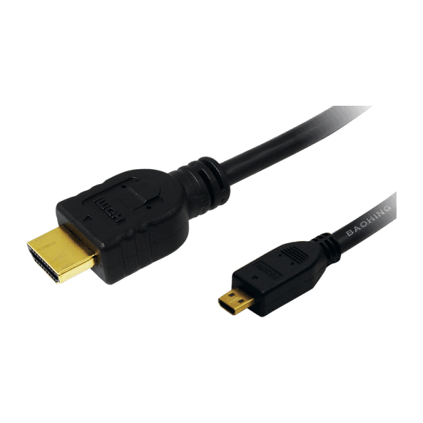 CABLU video LOGILINK, micro(D) HDMI (T) la HDMI (T) 1.4, 1m, conectori auriti, rezolutie maxima 4K (3840 x 2160) la 30 Hz, plastic, dublu ecranaj, negru, "CH0030"