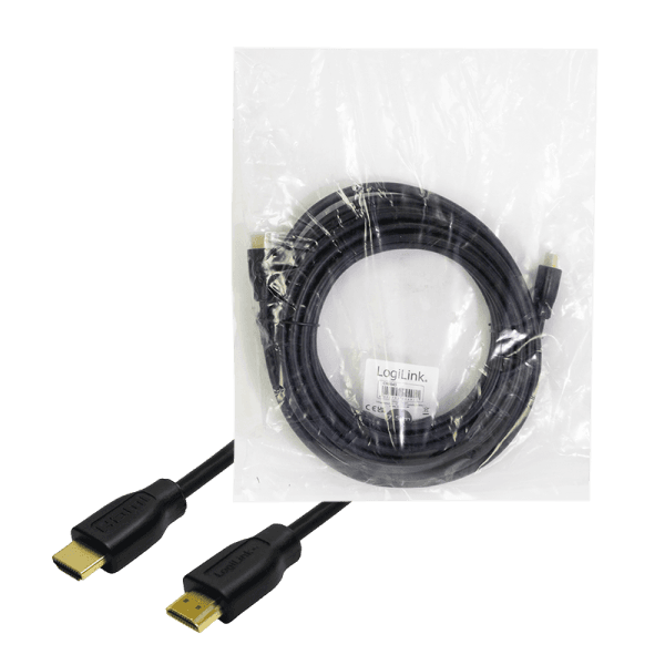 CABLU video LOGILINK, HDMI (T) la HDMI (T) 1.4, 3m, conectori auriti, rezolutie maxima 4K (3840 x 2160) la 30 Hz, plastic, dublu ecranaj, negru, "CH0038" — miniatură