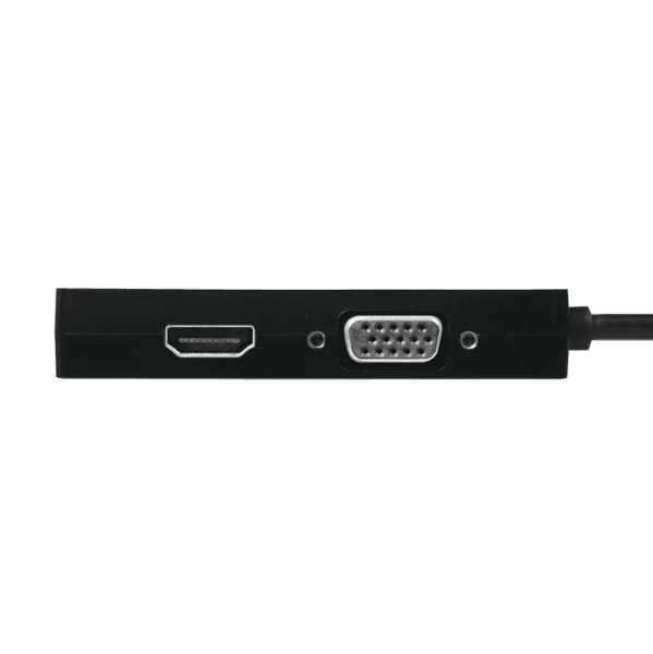 CABLU video LOGILINK, adaptor DisplayPort (T) 1.2 la HDMI (M) 1.4 + DVI-I DL (M) 1.0 + VGA (M), 0.15m, rezolutie maxima 4K UHD (3840 x 2160) la 30 Hz, conectori auriti, plastic, ecranaj, negru, "CV0109" — miniatură