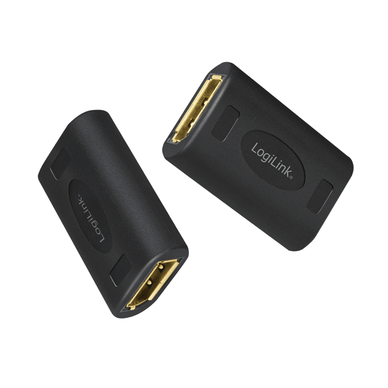 ADAPTOR video LOGILINK, DisplayPort (M) la DisplayPort (M), conectori auriti, rezolutie maxima 8K (7680 x 4320) la 60 Hz, plastic, alb, "CV0145" — miniatură