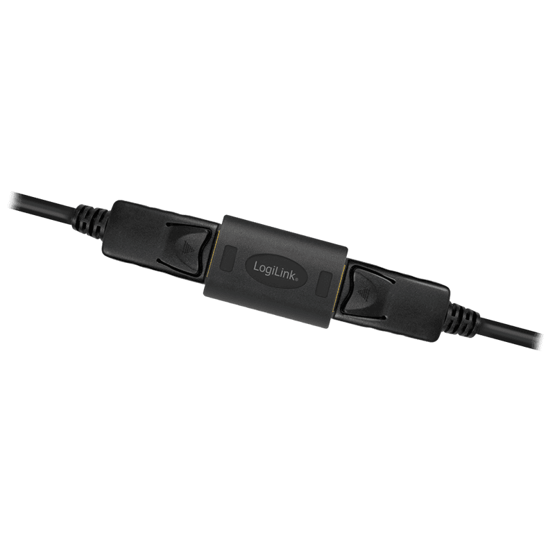 ADAPTOR video LOGILINK, DisplayPort (M) la DisplayPort (M), conectori auriti, rezolutie maxima 8K (7680 x 4320) la 60 Hz, plastic, alb, "CV0145" — miniatură