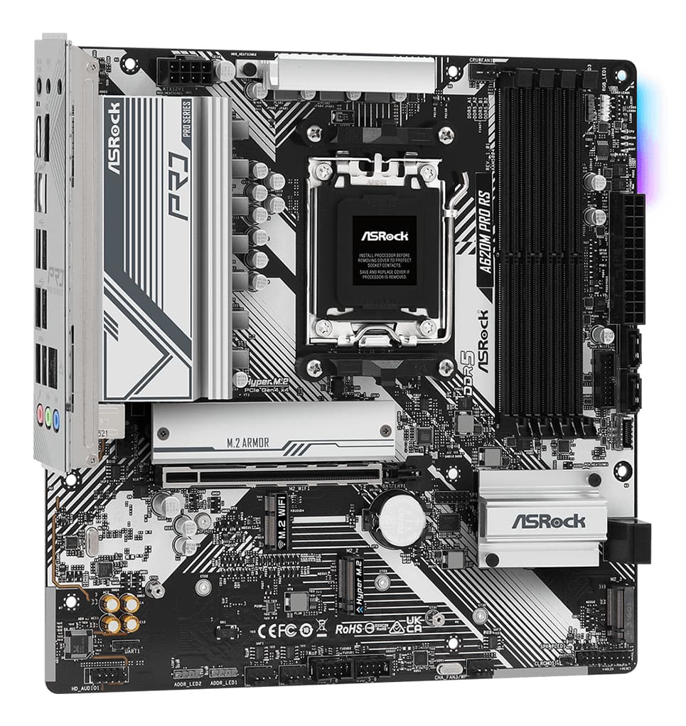 Placa de baza A620M Pro RS , AMD A620, Socket AM5, mATX "A620M PRO RS" — miniatură