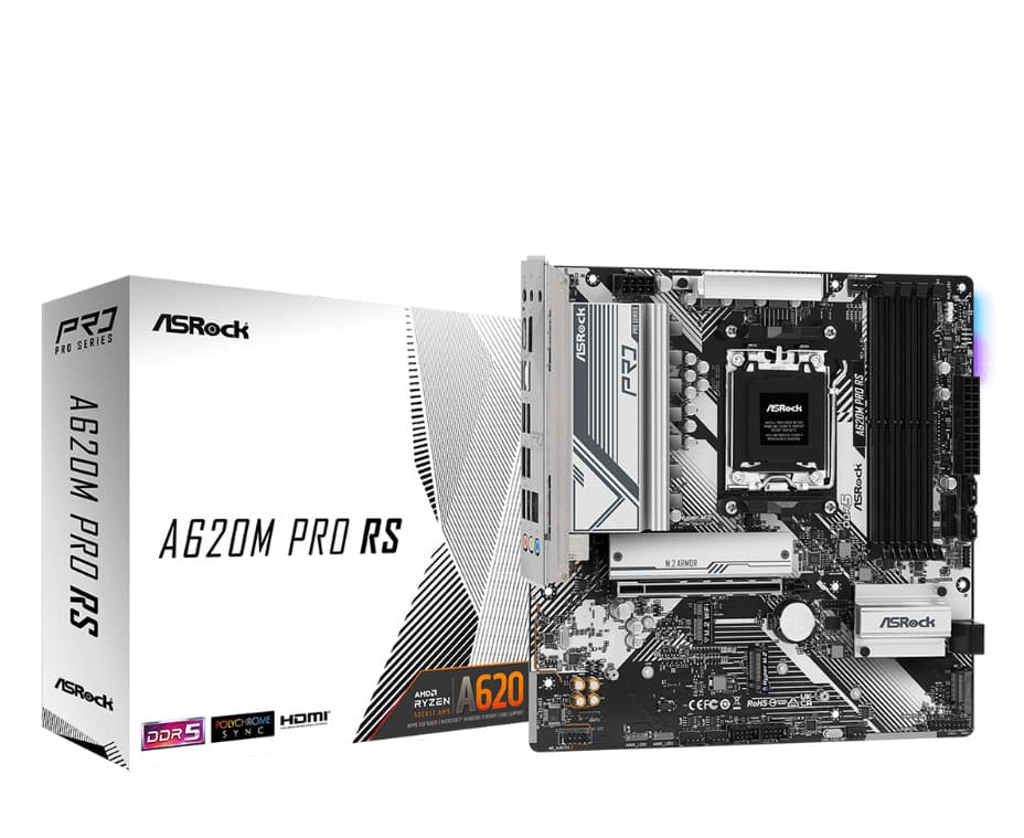 Placa de baza A620M Pro RS , AMD A620, Socket AM5, mATX "A620M PRO RS" — miniatură
