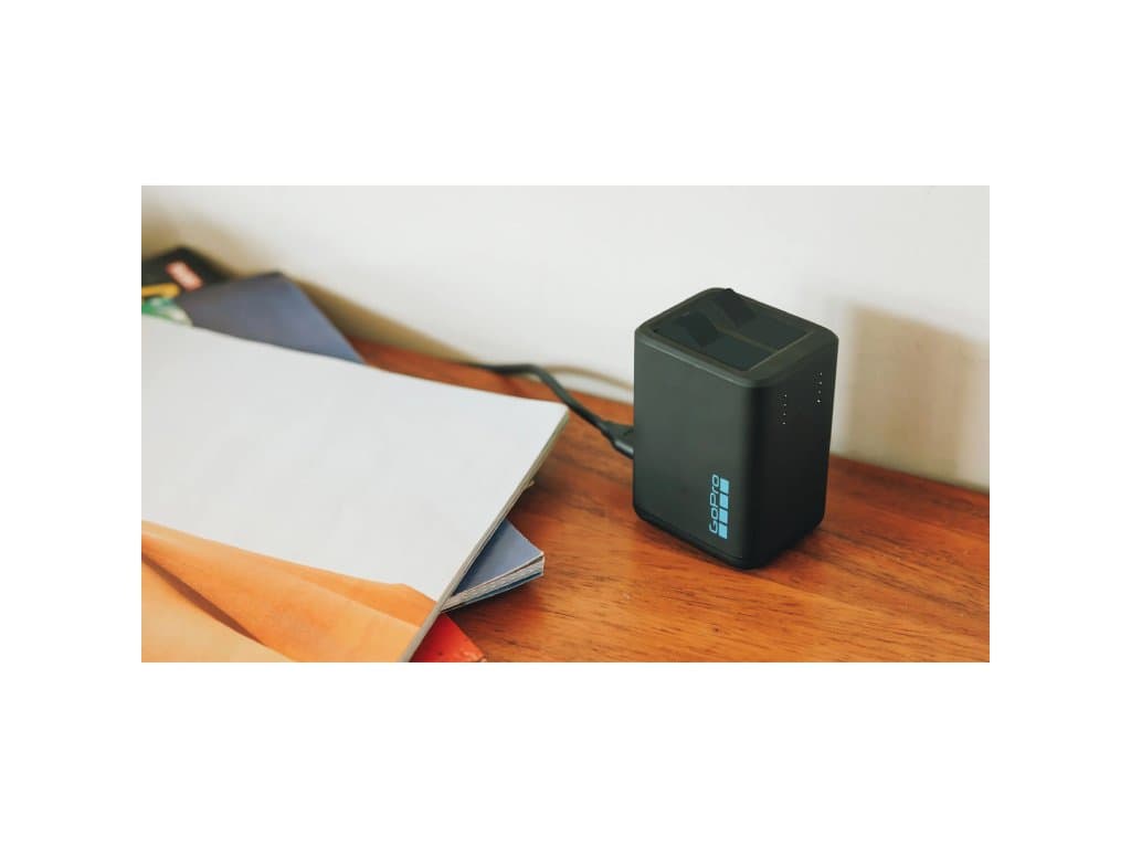 Incarcator dublu GoPro H13B+ 2 acumulatori Enduro1900mAh, port USB, indicator LED "AEDBD-201-EU" — miniatură