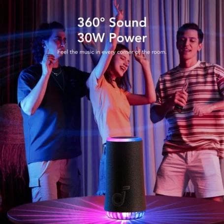Boxa portabila Anker "Soundcore Glow" 30W, Bluetooth 5.3, IP67, iluminare, negru, "A3166G11" - 194644155209 — miniatură