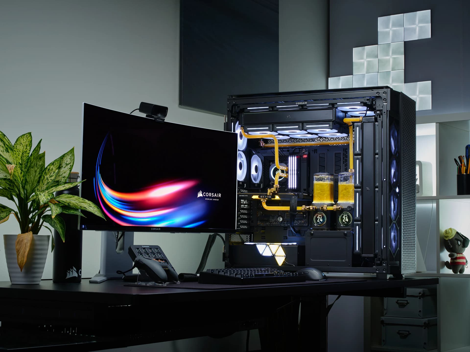 Carcasa Case Corsair iCUE 9000D RGB Airflow Tower TG black "CC-9011273-WW" — miniatură