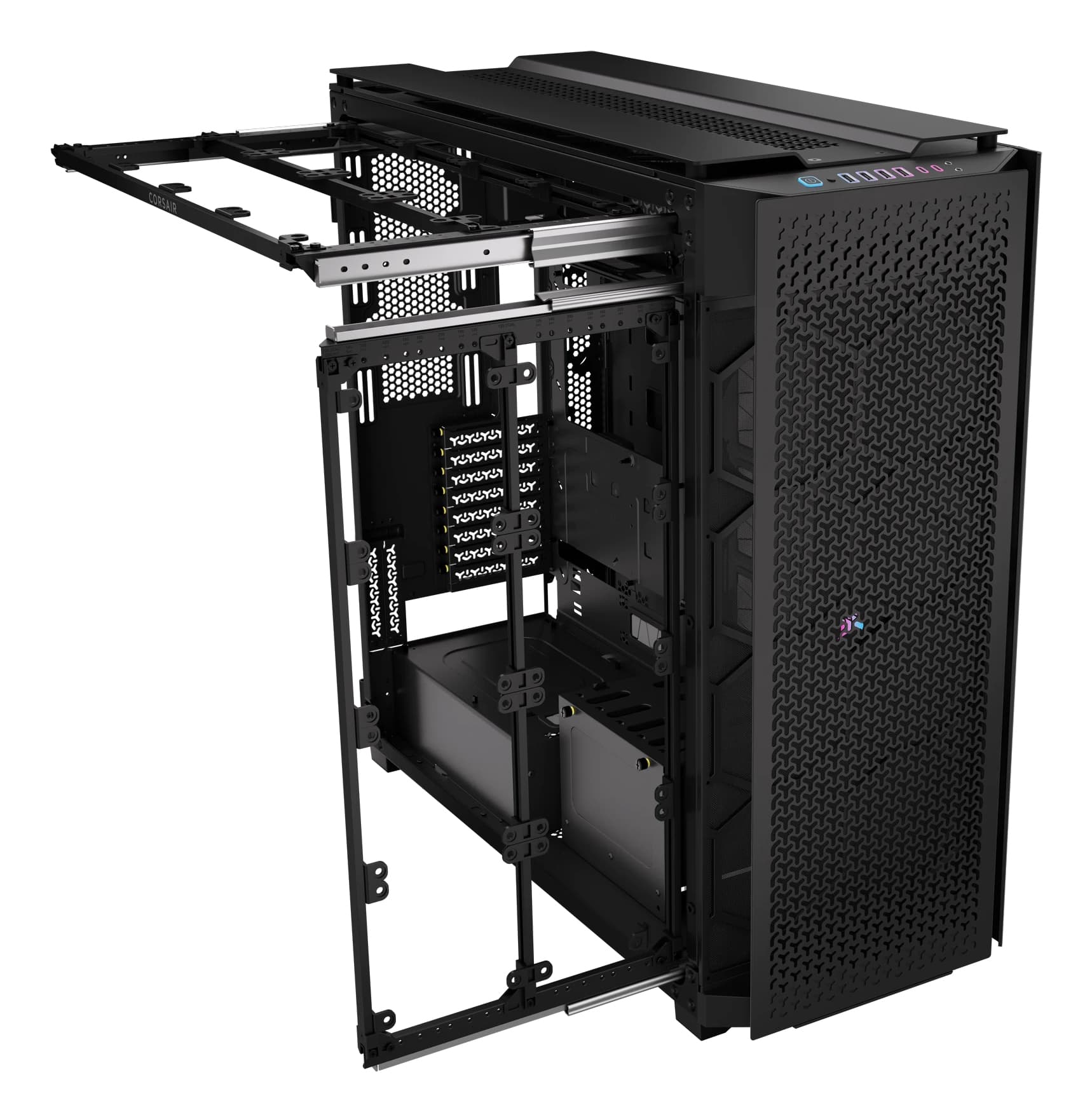 Carcasa Case Corsair iCUE 9000D RGB Airflow Tower TG black "CC-9011273-WW" — miniatură