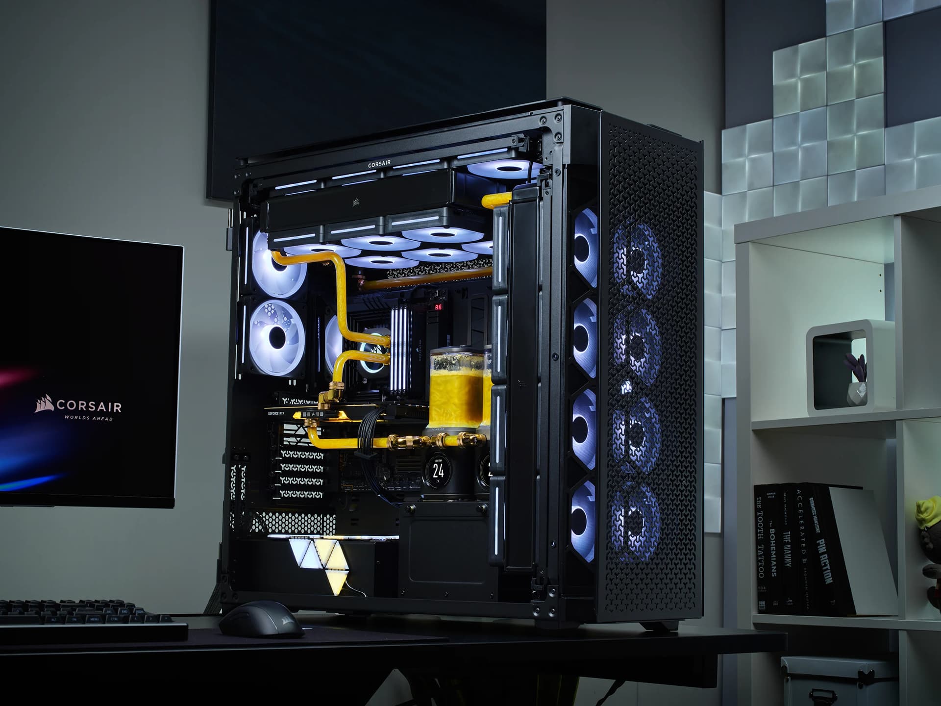 Carcasa Case Corsair iCUE 9000D RGB Airflow Tower TG black "CC-9011273-WW" — miniatură