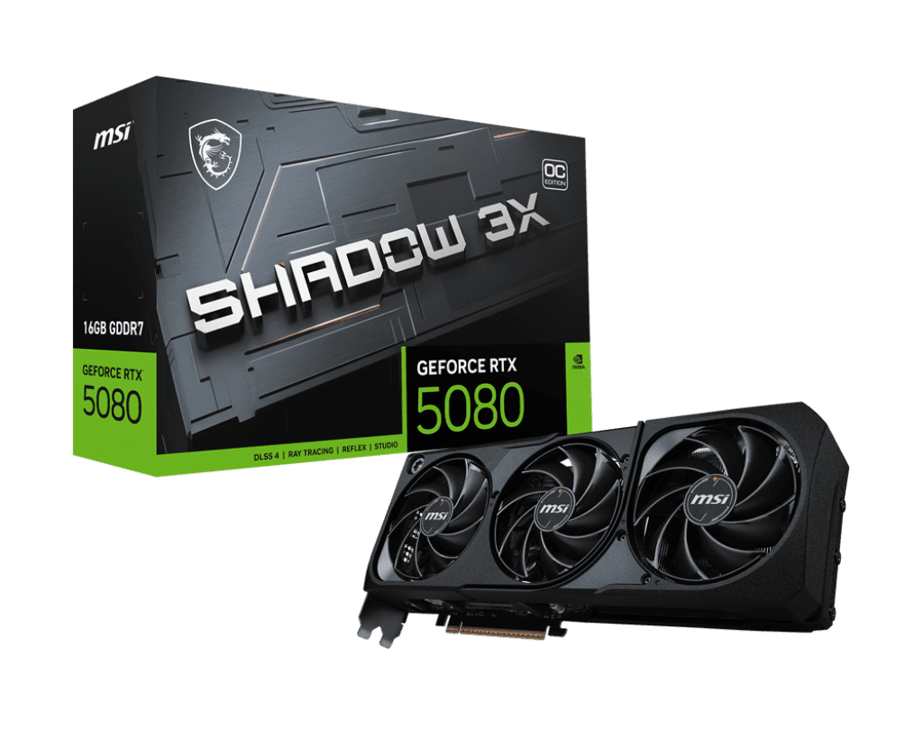 Placa video GeForce RTX 5080 16G SHADOW 3X OC, 256 bit, Negru "GeForce RTX 5080 16G SHADOW 3X OC" — miniatură