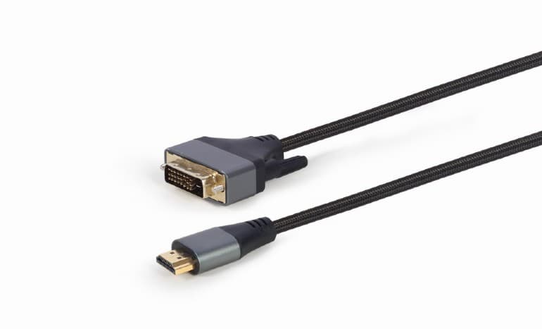 CABLU video GEMBIRD, adaptor HDMI (T) la DVI-D SL (T), 1.8m, 18+1pin, conectori auriti, rezolutie maxima 4K (3840 x 2160) la 30 Hz, negru, "CC-HDMI-DVI-4K-6" — miniatură