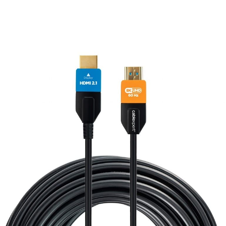 CABLU video GEMBIRD, HDMI (T) la HDMI (T), 20m, premium AOC (Active Optical Cable), conectori auriti, rezolutie maxima 8K (7680 x 4320) la 60 Hz, negru, "CC-HDMI8K-AOC-20M" — miniatură