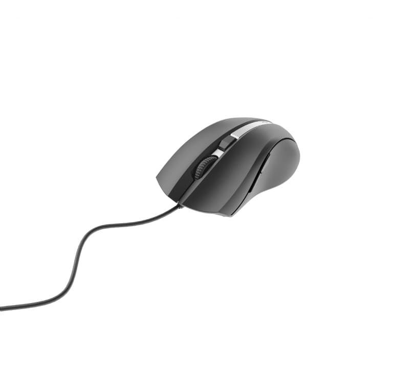 MOUSE GEMBIRD, PC sau NB, cu fir, USB, laser, 2400 dpi, butoane/scroll 6/1, cablu 1.8m, negru-argintiu, "MUS-GU-02" — miniatură