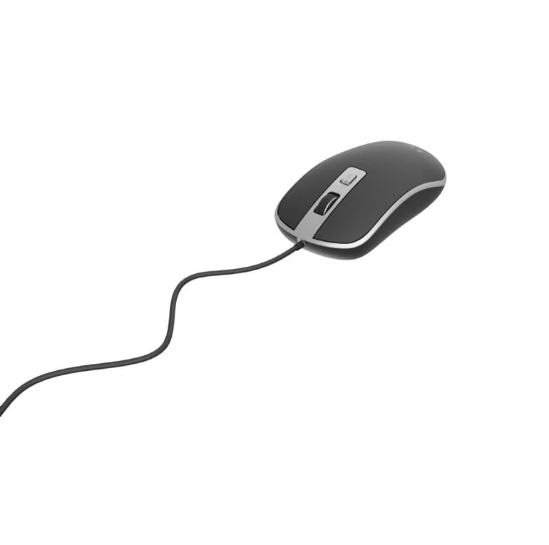 MOUSE GEMBIRD, PC sau NB, cu fir, USB, optic, 1200 dpi, butoane/scroll 4/1, cablu 1.35m, negru-argintiu, "MUS-4B-06-BS" — miniatură