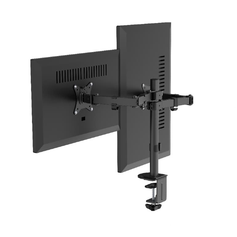 SUPORT de birou Gembird, pt 2 TV/monitor plat, diag. max 32 inch, rotatie, inclinare, pivotare, orizontal, vertical, max 2x9 kg, "MA-D2-03" — miniatură
