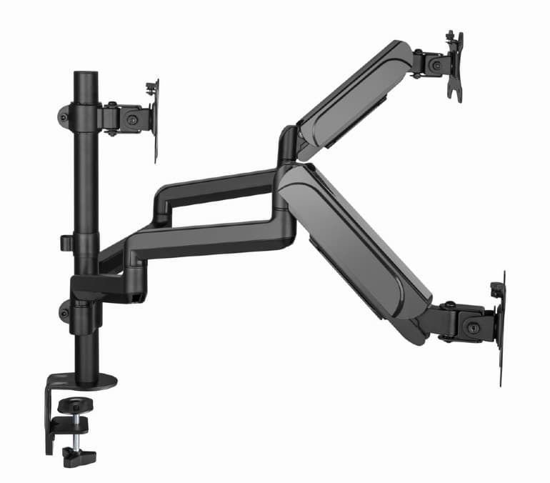 SUPORT de birou Gembird, pt 3 TV/monitor plat, diag. max 32 inch, rotatie, inclinare, pivotare, orizontal, vertical, max 3x7 kg, gas-springs, "MA-DA3-01" — miniatură