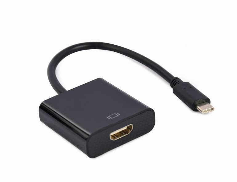 ADAPTOR video GEMBIRD, adaptor USB-C Type-C (T) la HDMI (M), 15cm, rezolutie maxima 4K (3840 x 2160) la 60Hz, negru, "A-CM-HDMIF-04"