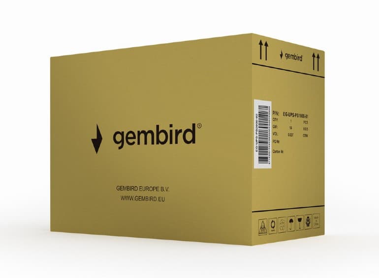 UPS GEMBIRD Line Interactive cu Sinusoida Pura, tower, 2000VA/ 1600W, AVR, 3 x socket IEC + 2 x Schuko, display LCD, 3 x baterie 12V/9Ah, con. USB/RJ45, "EG-UPS-PS2000-02" — miniatură